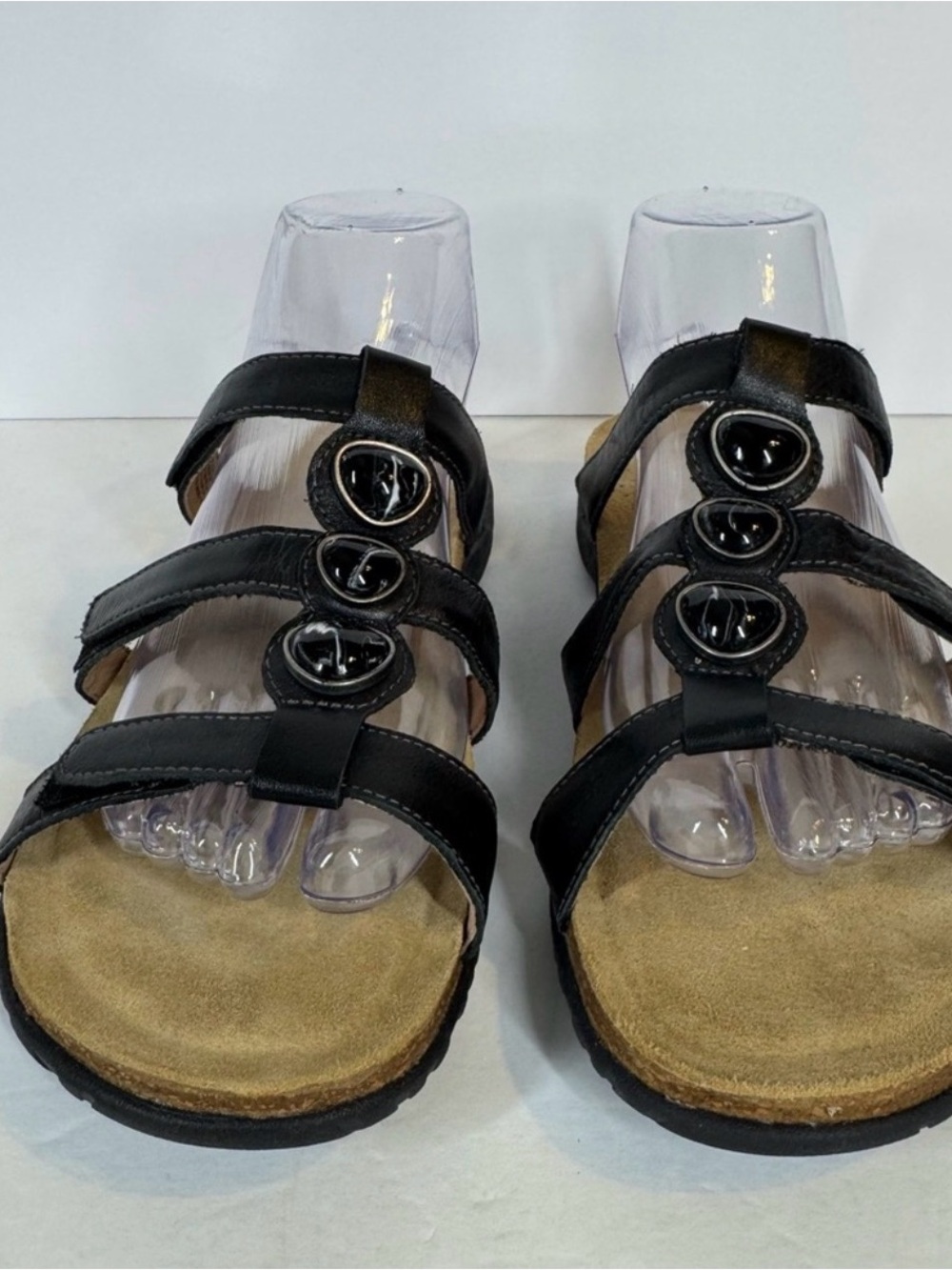 Taos Prize 3 Leather Three Adjustable Strap Slide Sandals Comfort Womens Size 9